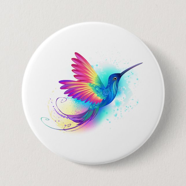 Exotic Rainbow Hummingbird Button (Vorderseite)