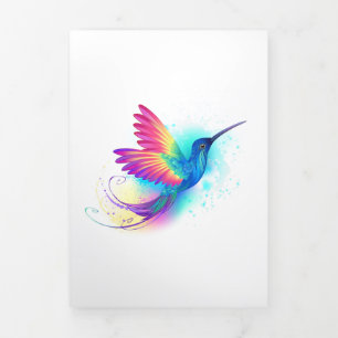 Exotic Rainbow Hummingbird Dreifach Gefaltete Urlaubskarte