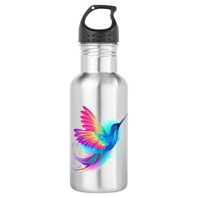 Exotic Rainbow Hummingbird Edelstahlflasche (Vorderseite)