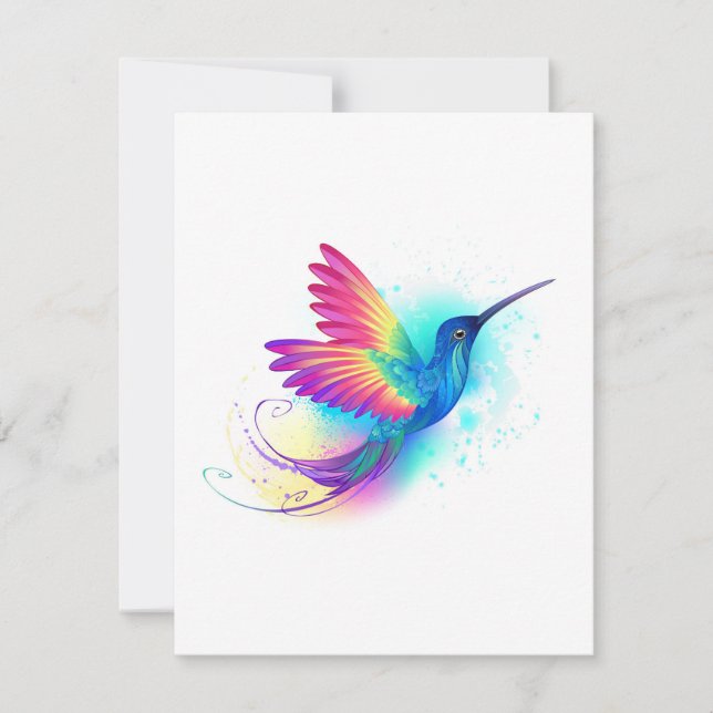 Exotic Rainbow Hummingbird Einladung (Vorderseite)
