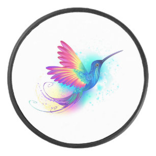 Exotic Rainbow Hummingbird Eishockey Puck