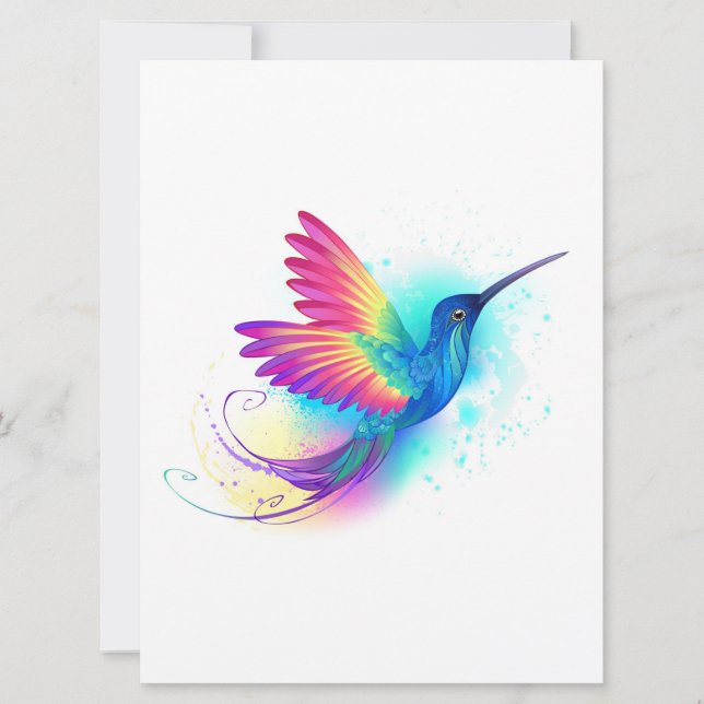 Exotic Rainbow Hummingbird Feiertagskarte (Vorderseite)