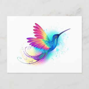 Exotic Rainbow Hummingbird Feiertagspostkarte
