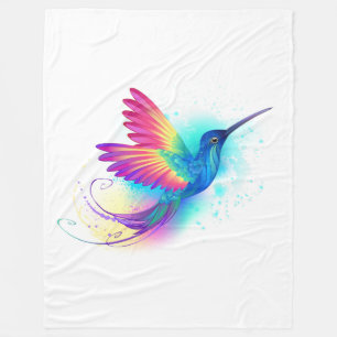 Exotic Rainbow Hummingbird Fleecedecke