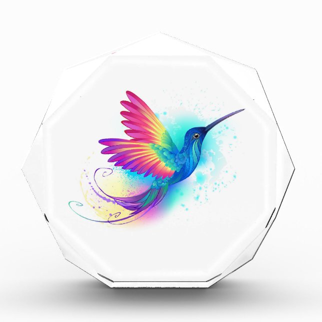 Exotic Rainbow Hummingbird Fotoblock (Vorderseite)