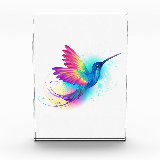 Exotic Rainbow Hummingbird Fotoblock (Vorderseite)