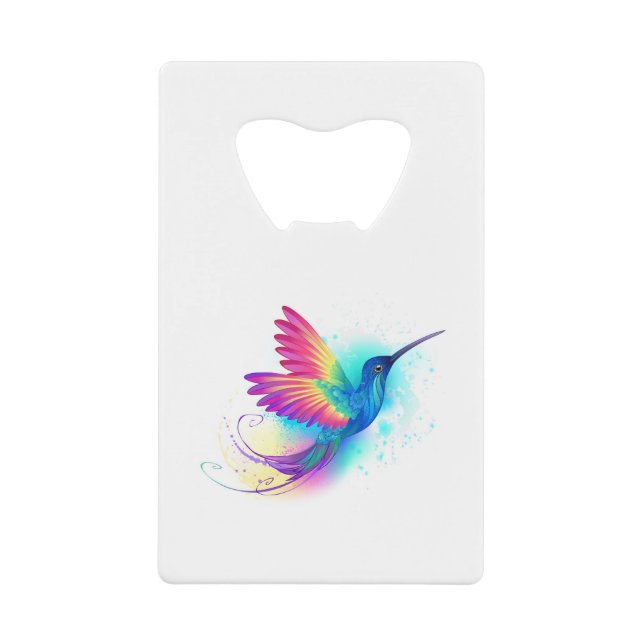 Exotic Rainbow Hummingbird Geldbeutel Flaschenöffner (Vorderseite)