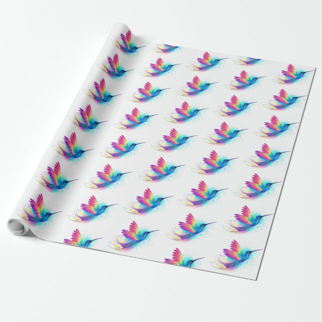 Exotic Rainbow Hummingbird Geschenkpapier (Ungerollt)