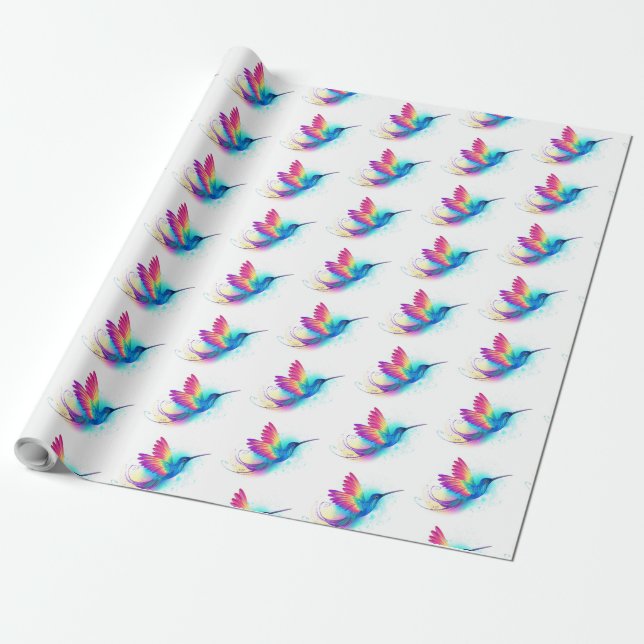 Exotic Rainbow Hummingbird Geschenkpapier (Ungerollt)