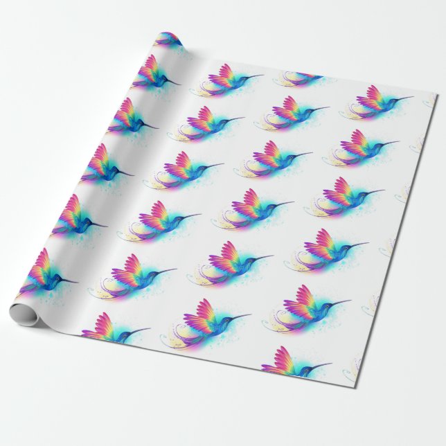 Exotic Rainbow Hummingbird Geschenkpapier (Ungerollt)