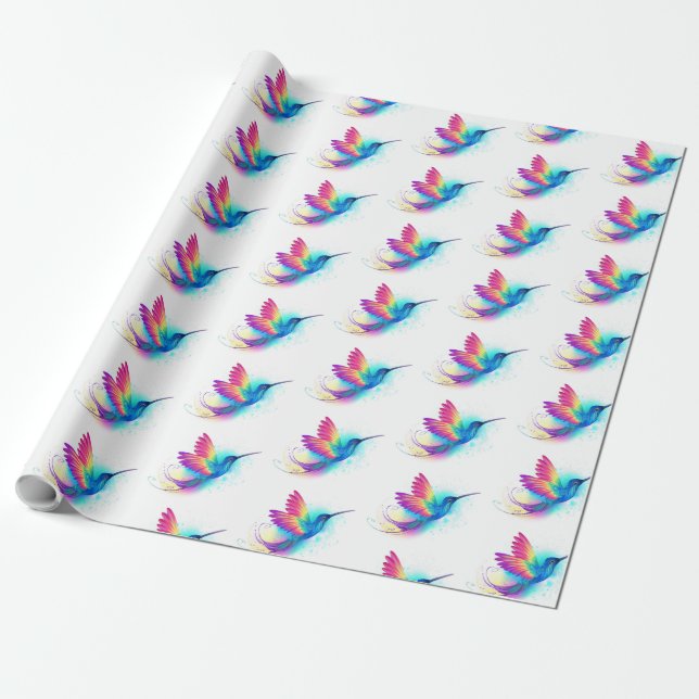 Exotic Rainbow Hummingbird Geschenkpapier (Ungerollt)