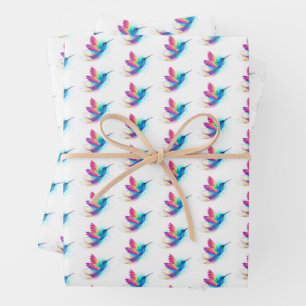 Exotic Rainbow Hummingbird Geschenkpapier Set