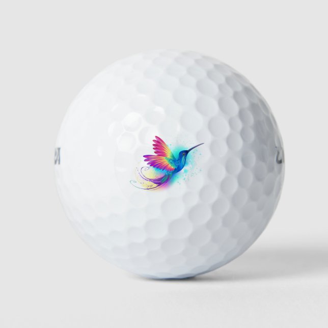 Exotic Rainbow Hummingbird Golfball (Vorderseite)