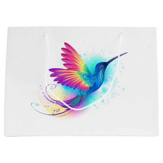Exotic Rainbow Hummingbird Große Geschenktüte (Vorderseite)