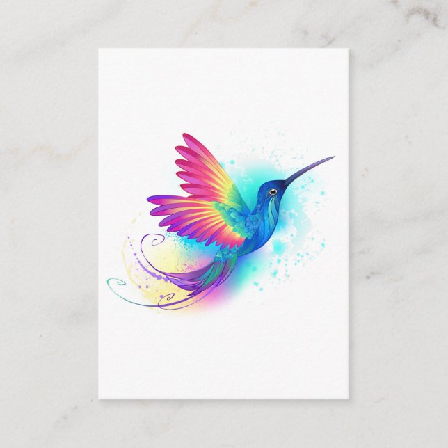 Exotic Rainbow Hummingbird Hinweiskarte (Vorderseite)