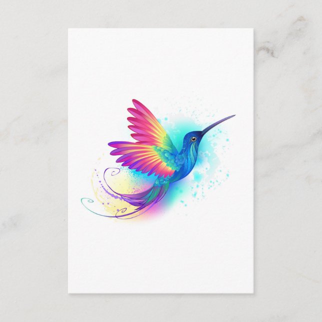 Exotic Rainbow Hummingbird Hinweiskarte (Vorderseite)