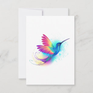 Exotic Rainbow Hummingbird Hinweiskarte