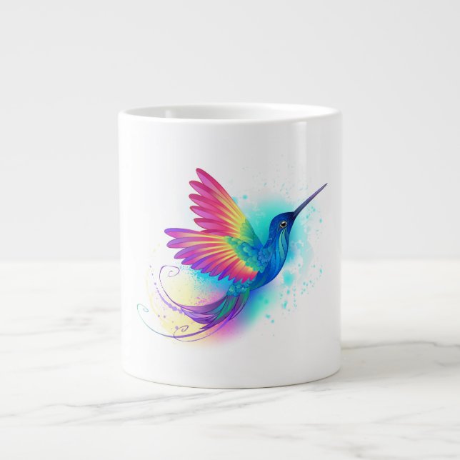 Exotic Rainbow Hummingbird Jumbo-Tasse (Vorderseite)