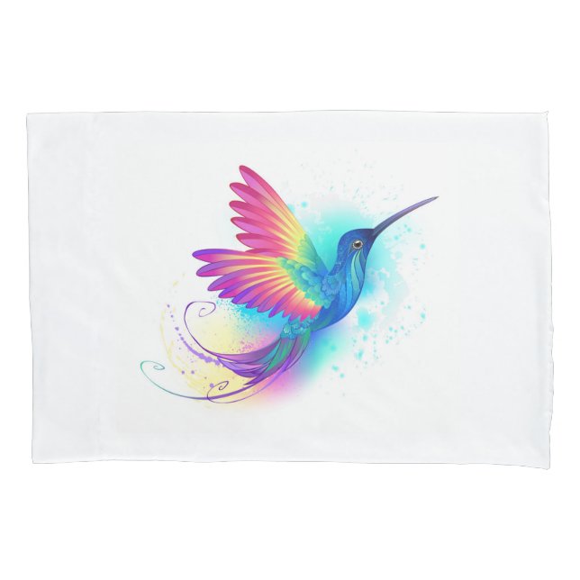 Exotic Rainbow Hummingbird Kissenbezug (Vorderseite-Links)