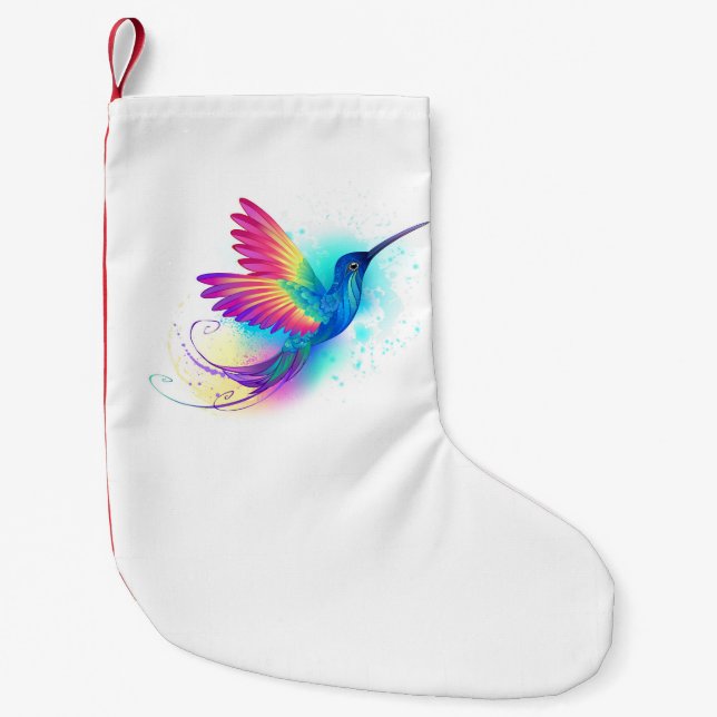 Exotic Rainbow Hummingbird Kleiner Weihnachtsstrumpf (Vorderseite)