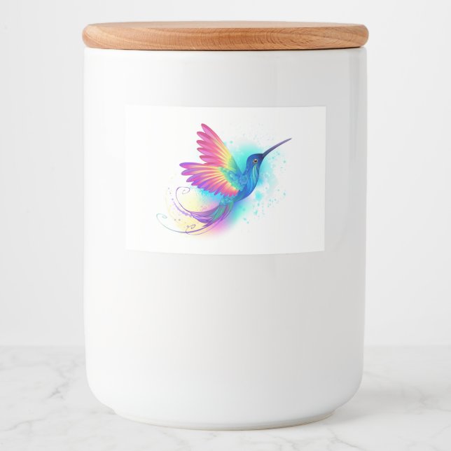 Exotic Rainbow Hummingbird Lebensmitteletikett (Vorderseite)