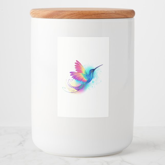 Exotic Rainbow Hummingbird Lebensmitteletikett (Vorderseite)