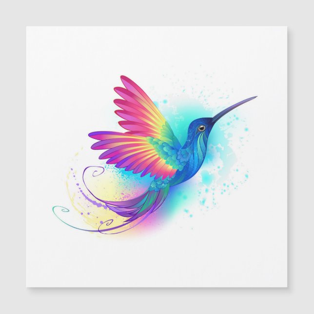 Exotic Rainbow Hummingbird Magnetkarte (Vorderseite)