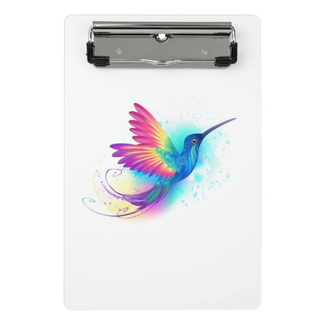 Exotic Rainbow Hummingbird Mini Klemmbrett (Vorderseite)