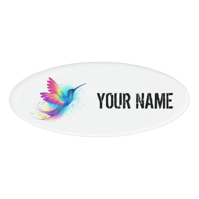 Exotic Rainbow Hummingbird Namenschild (Vorderseite)