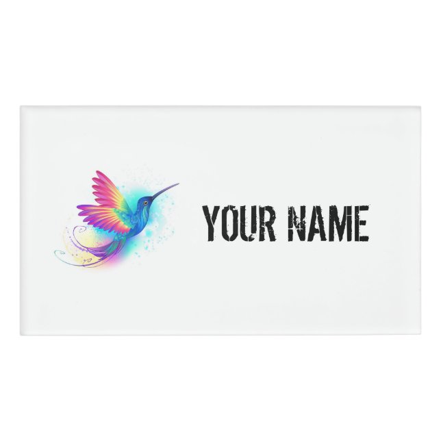 Exotic Rainbow Hummingbird Namenschild (Vorderseite)
