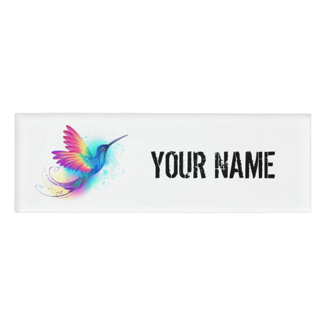 Exotic Rainbow Hummingbird Namenschild (Vorderseite)