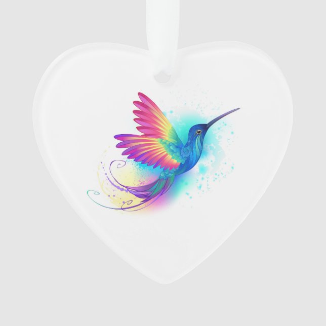 Exotic Rainbow Hummingbird Ornament (Vorderseite)