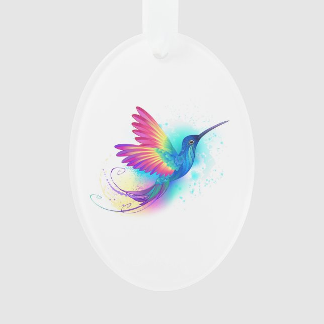 Exotic Rainbow Hummingbird Ornament (Vorderseite)