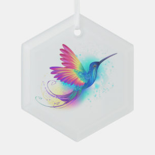 Exotic Rainbow Hummingbird Ornament Aus Glas