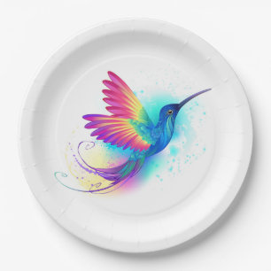 Exotic Rainbow Hummingbird Pappteller