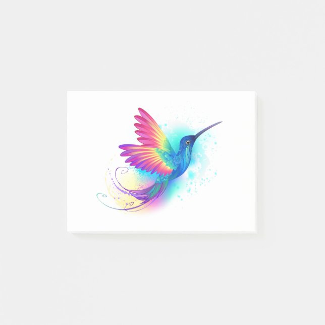 Exotic Rainbow Hummingbird Post-it Klebezettel (Vorderseite)