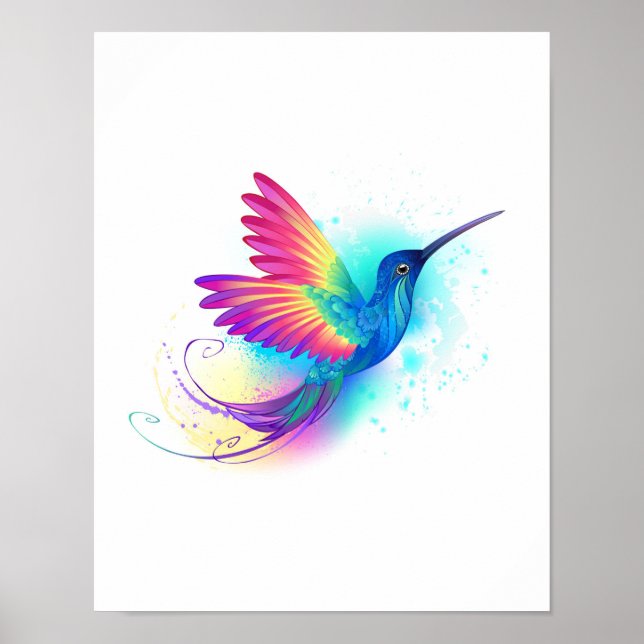 Exotic Rainbow Hummingbird Poster (Vorne)