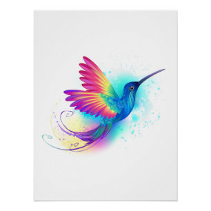 Exotic Rainbow Hummingbird Poster