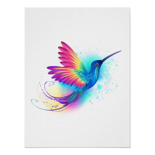 Exotic Rainbow Hummingbird Poster (Vorderseite)