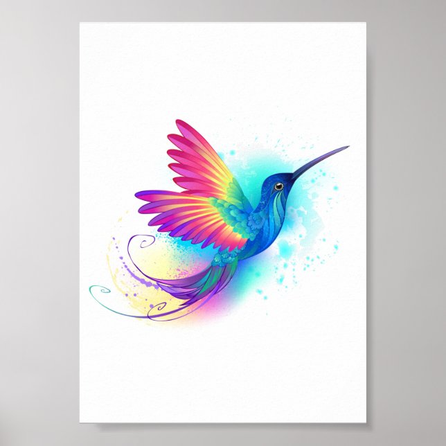 Exotic Rainbow Hummingbird Poster (Vorne)