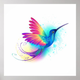 Exotic Rainbow Hummingbird Poster