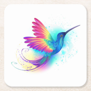 Exotic Rainbow Hummingbird Rechteckiger Pappuntersetzer