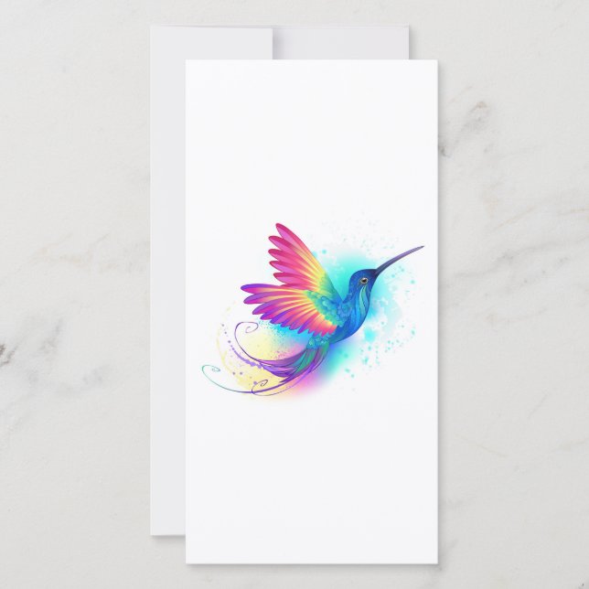 Exotic Rainbow Hummingbird Save The Date (Vorderseite)
