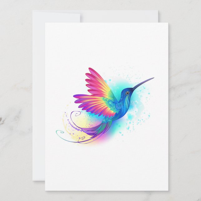 Exotic Rainbow Hummingbird Save The Date (Vorderseite)