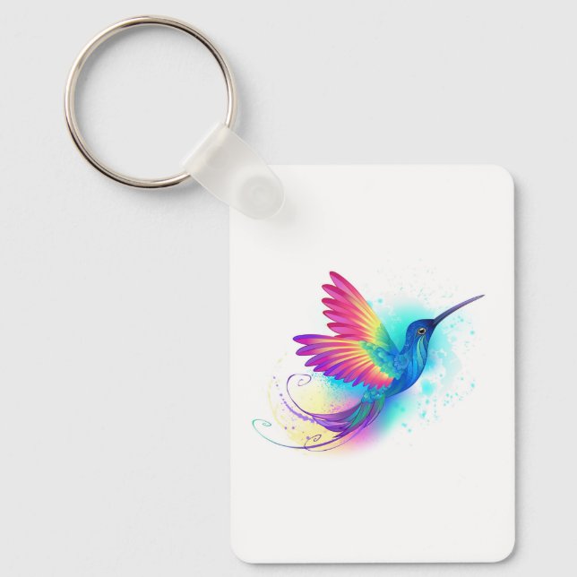 Exotic Rainbow Hummingbird Schlüsselanhänger (Vorderseite)