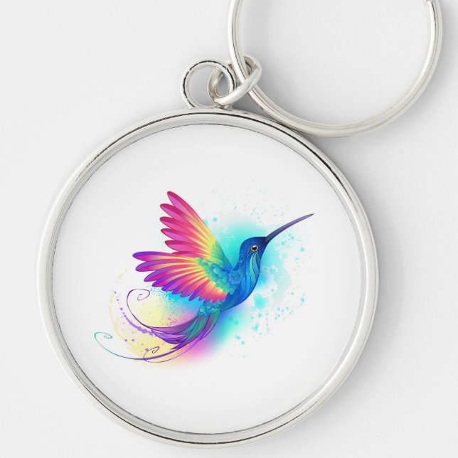 Exotic Rainbow Hummingbird Schlüsselanhänger (Vorne)
