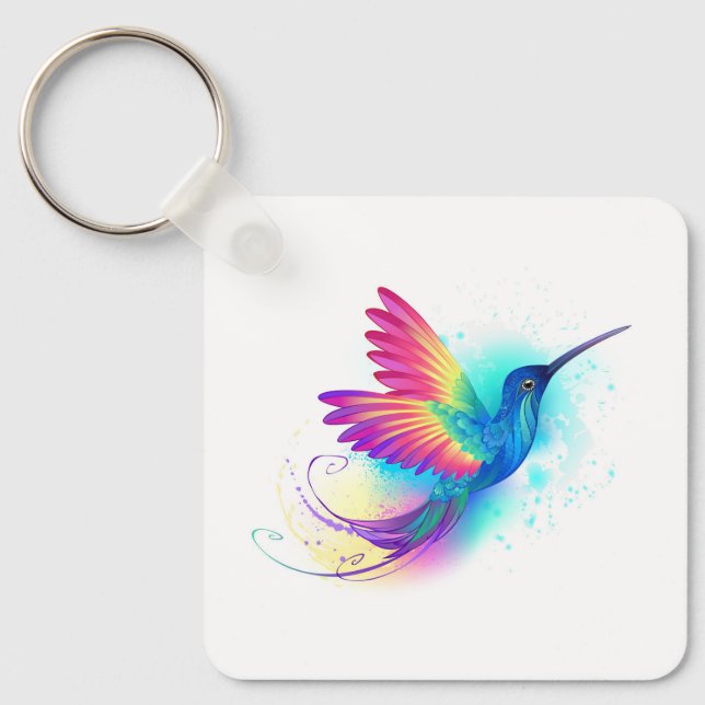 Exotic Rainbow Hummingbird Schlüsselanhänger (Vorderseite)
