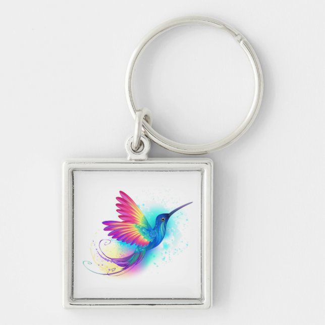 Exotic Rainbow Hummingbird Schlüsselanhänger (Vorne)