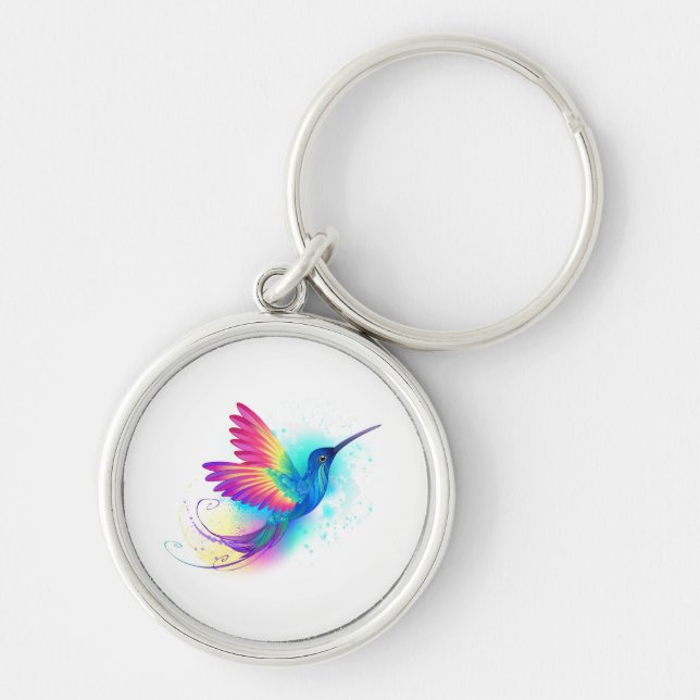 Exotic Rainbow Hummingbird Schlüsselanhänger (Vorne)