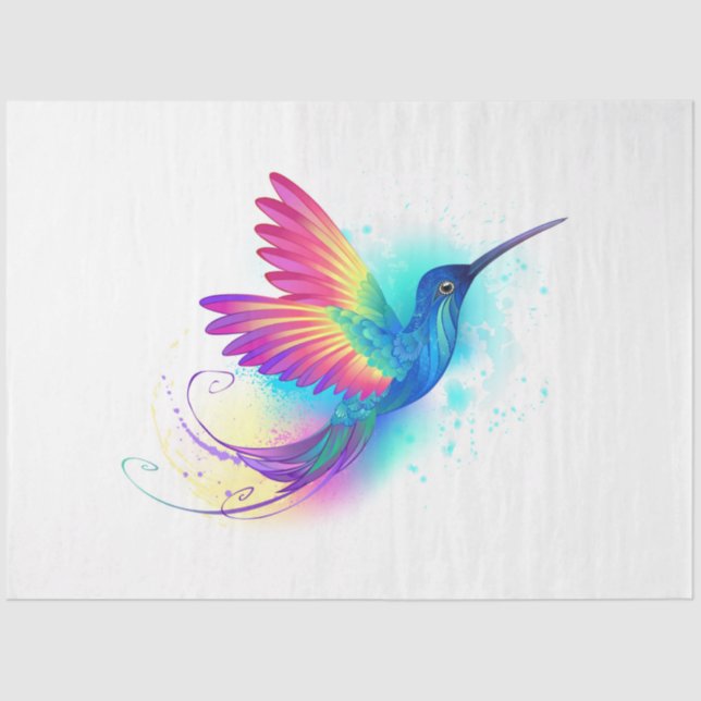 Exotic Rainbow Hummingbird Seidenpapier (Vorderseite)